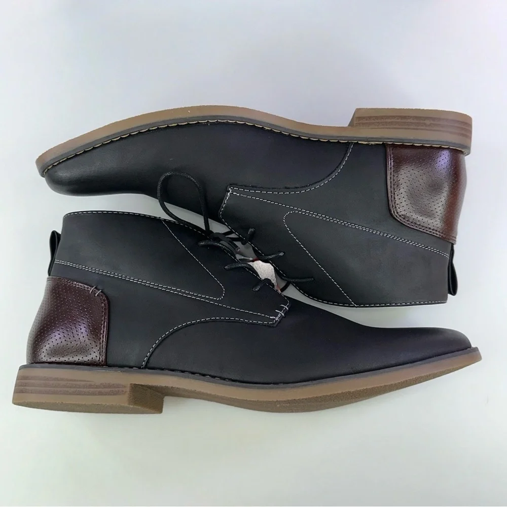 Deer Stags Mark Black/brown Olive Mens US Size 9.5 Chuka Boots